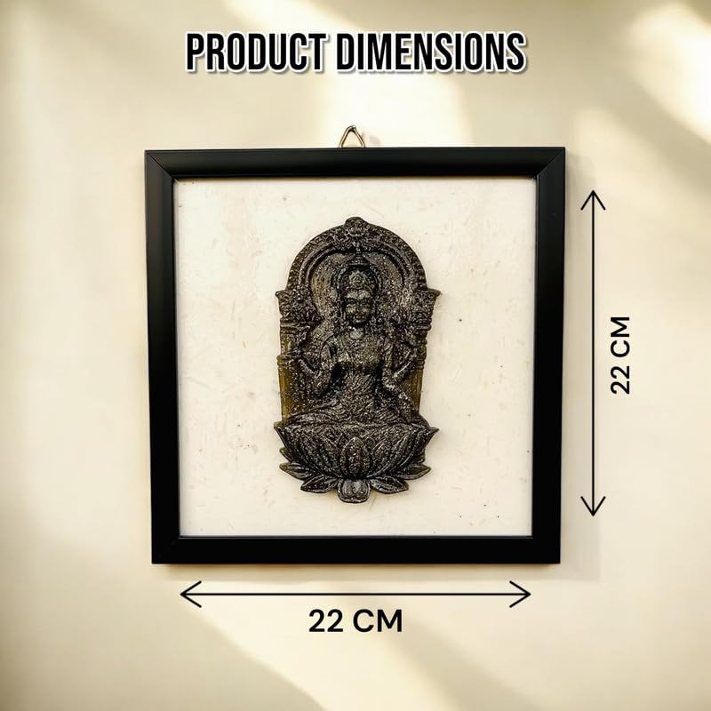 Home Decor Goddess Laxmi Pyrite 3D Frame with Selenite Healing Crystals - Image 3