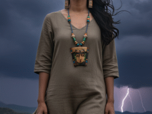 Bamboo & Wood Jewellery Set – Handcrafted Necklace & Earrings Combo