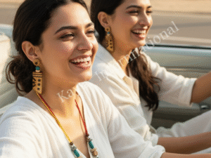 Bamboo & Wood Jewellery Set – Handcrafted Necklace & Earrings Combo