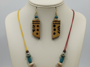 Bamboo & Wood Jewellery Set – Handcrafted Necklace & Earrings Combo