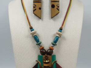 Bamboo & Wood Jewellery Set – Handcrafted Necklace & Earrings Combo