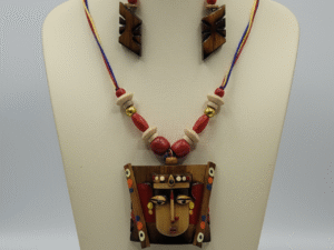 Bamboo & Wood Jewellery Set – Handcrafted Necklace & Earrings Combo