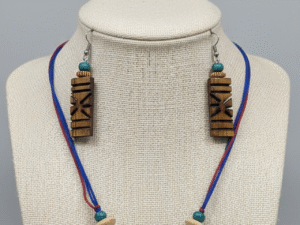 Bamboo & Wood Jewellery Set – Handcrafted Necklace & Earrings Combo