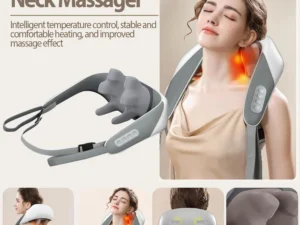 Electric Neck & Shoulder Massager with Heat | Rechargeable Deep Kneading Therapy for Pain Relief โ Ergonomic Design