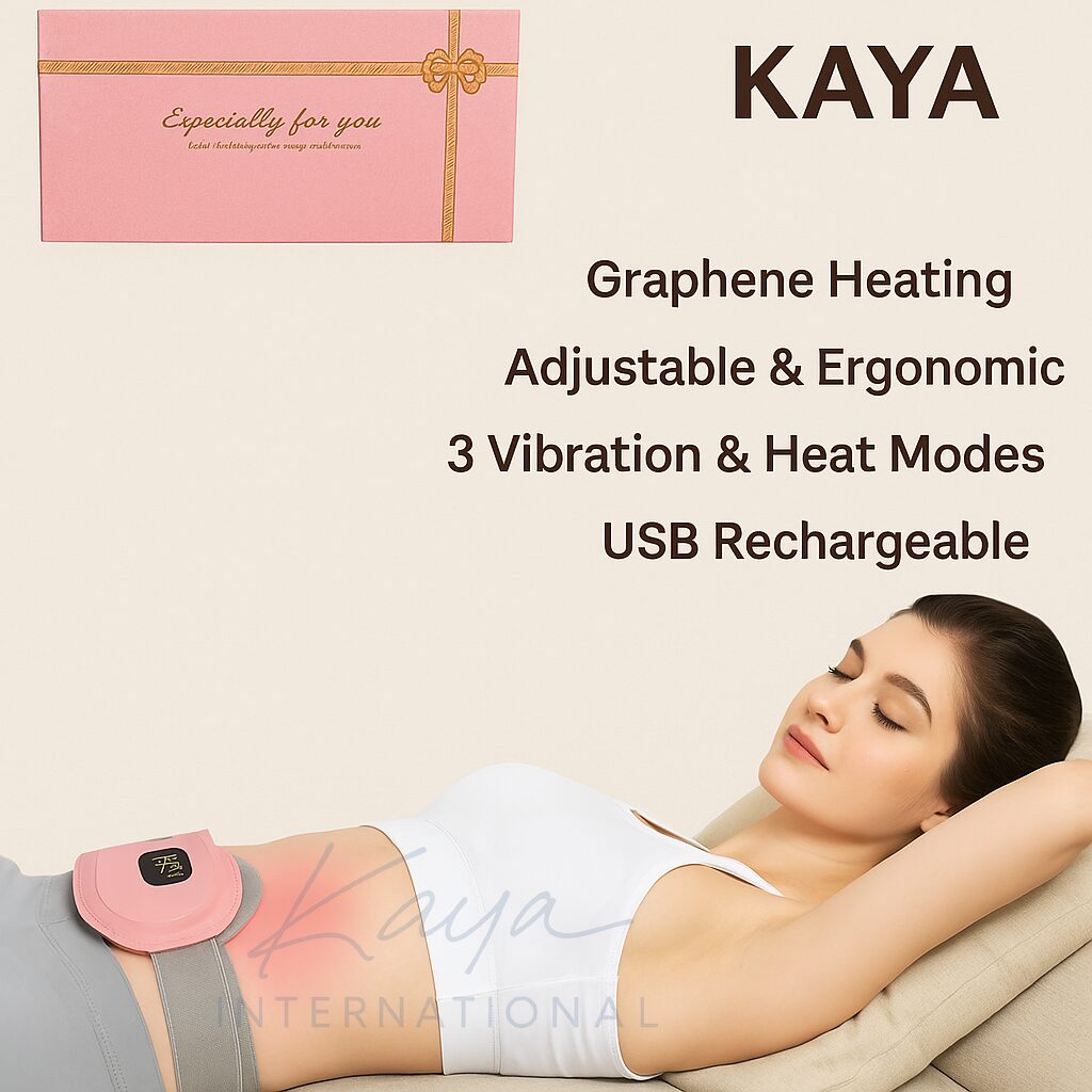 Kaya Premium Graphene Heating & Vibration Belt | Rechargeable Cramp Relief & Relaxation Pad