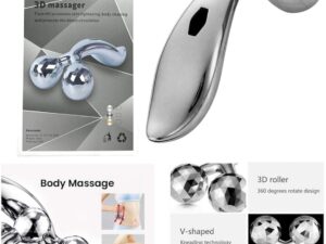 Kaya International 3D Face & Body Roller Massager TT-308 | Waterproof V-Shaped 360° Rotating Lifting Roller for Face, Neck & Body