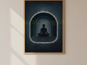 Clear Quartz Meditation Wall Art | Spiritual Energy Crystal Frame